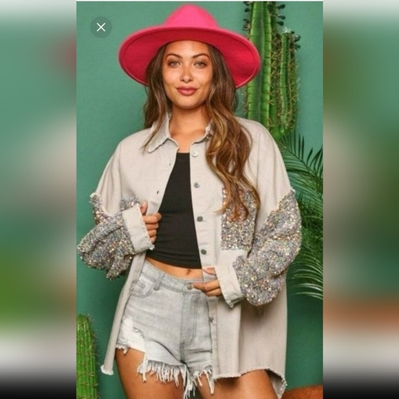 Fantastic Fawn Tops - Fantastic Fawn Light Gray Jacket
